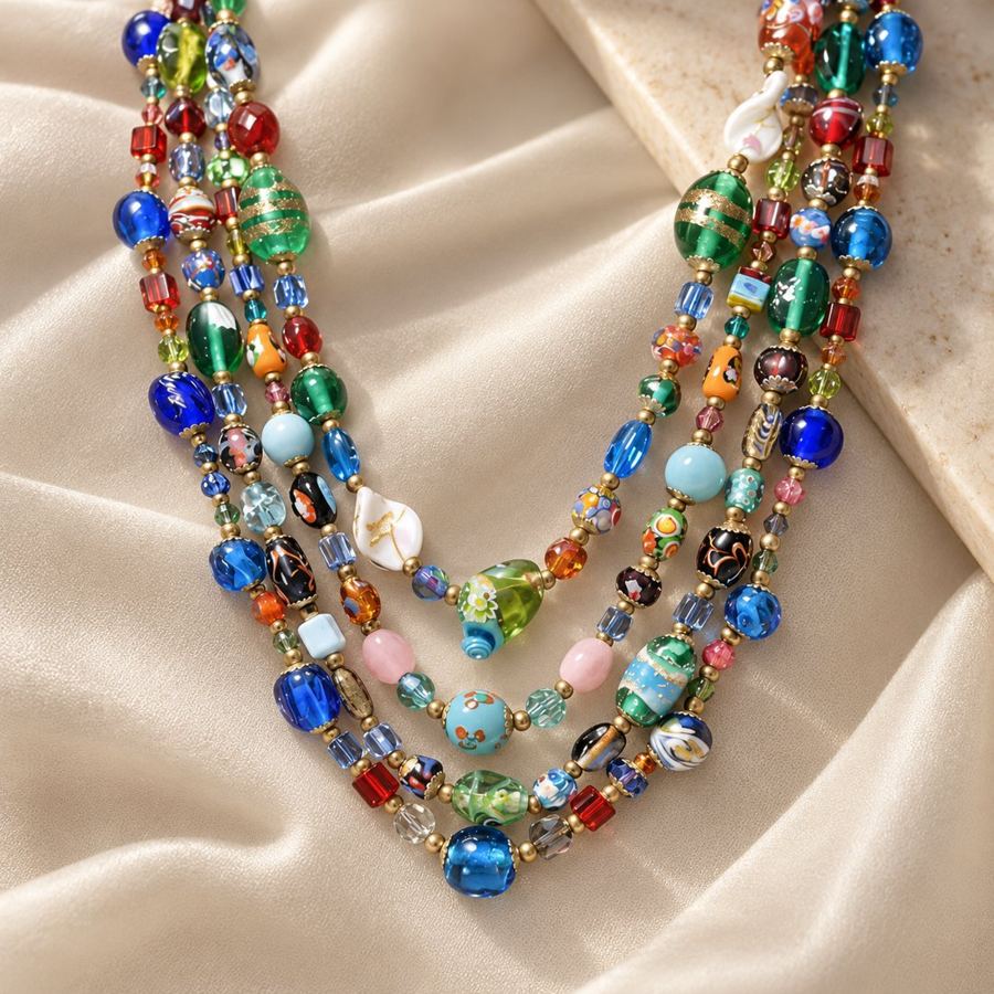 Collar de cristales de Murano de varias vueltas